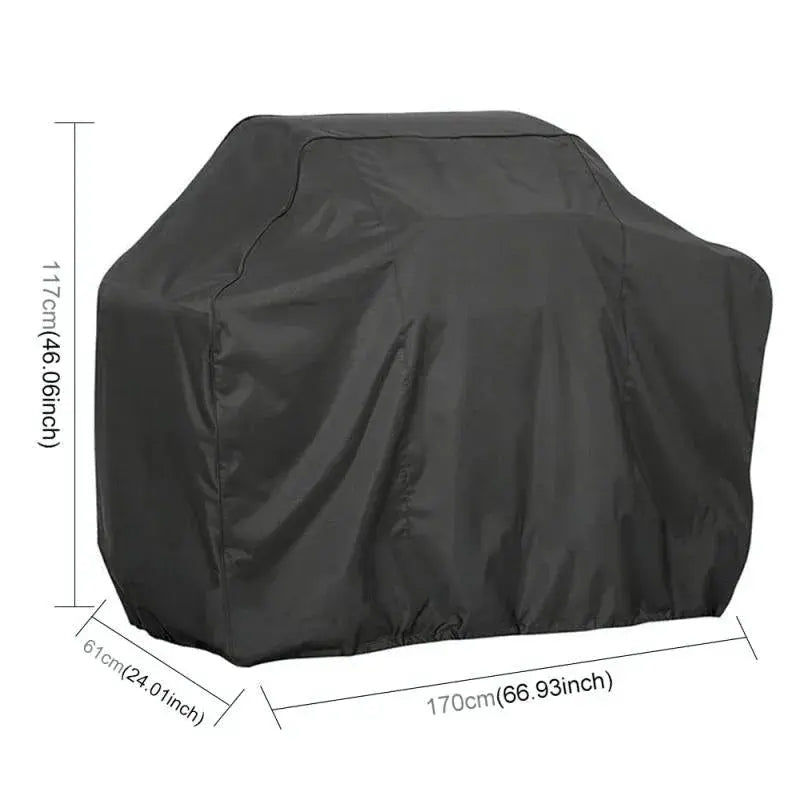 Waterproof BBQ Grill Cover – 210D Oxford Cloth – Dust‑Proof – Anti‑UV – 170×61×117cm – Black - BBQ Backyard Supply Co