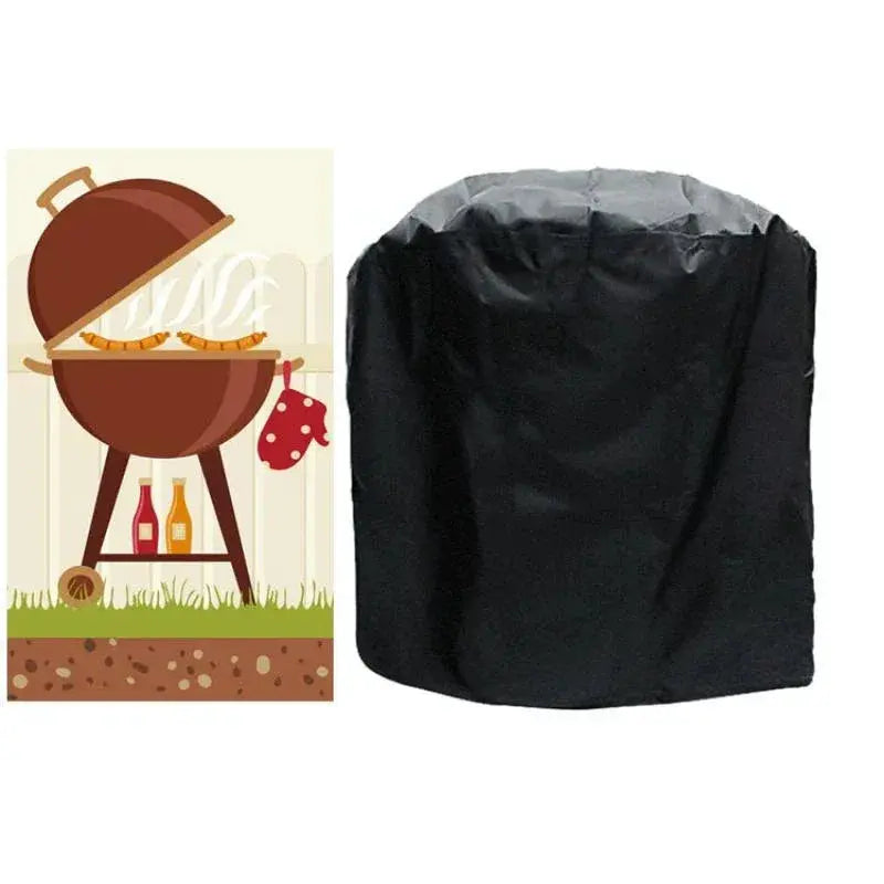Waterproof BBQ Grill Cover – 210D Oxford Cloth Anti‑UV Dust‑Proof 71x73cm Black - BBQ Backyard Supply Co