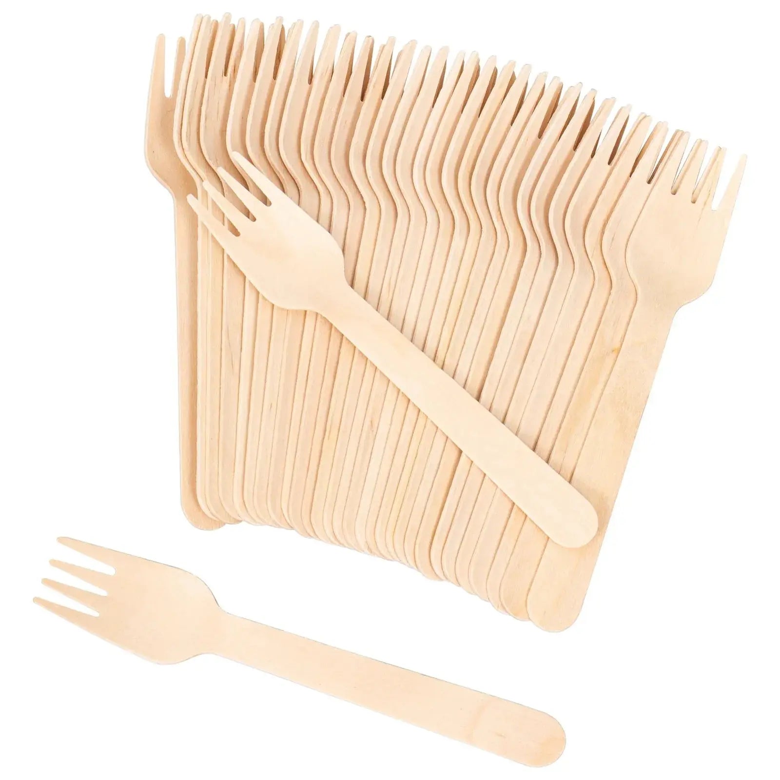 1800pcs Disposable Wooden Forks Eco Friendly Cutlery Extra Strong Bulk (16cm Long) - BBQ Backyard Supply Co