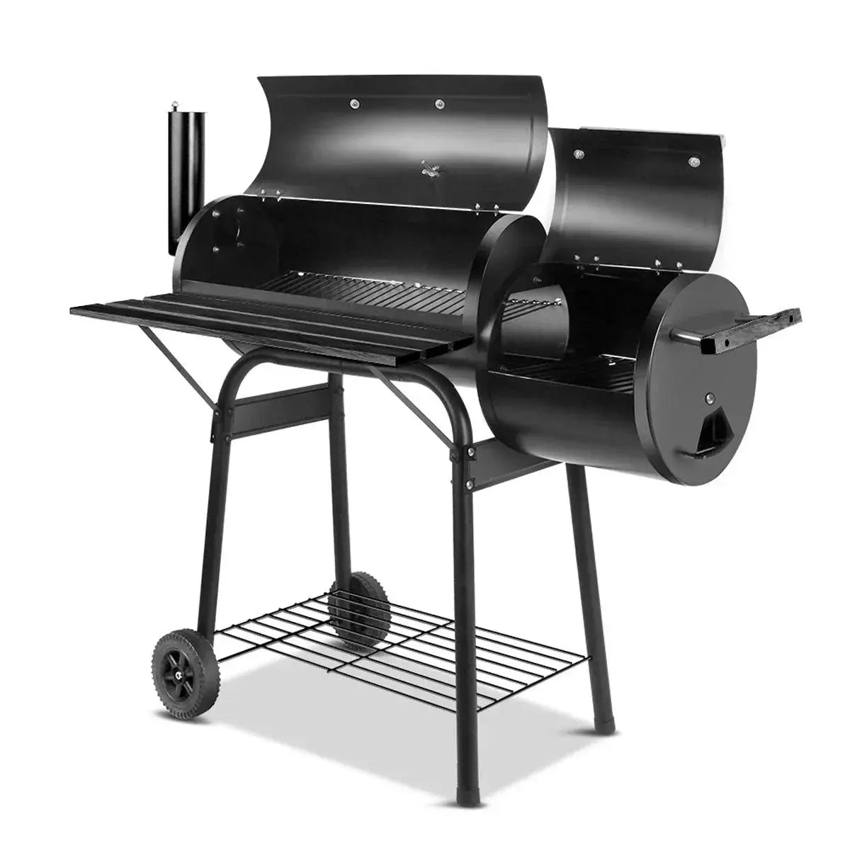 2 in 1 BBQ Smoker Charcoal Grill Roaster Portable Offset Outdoor Camping Barbecu - BBQ Backyard Supply Co