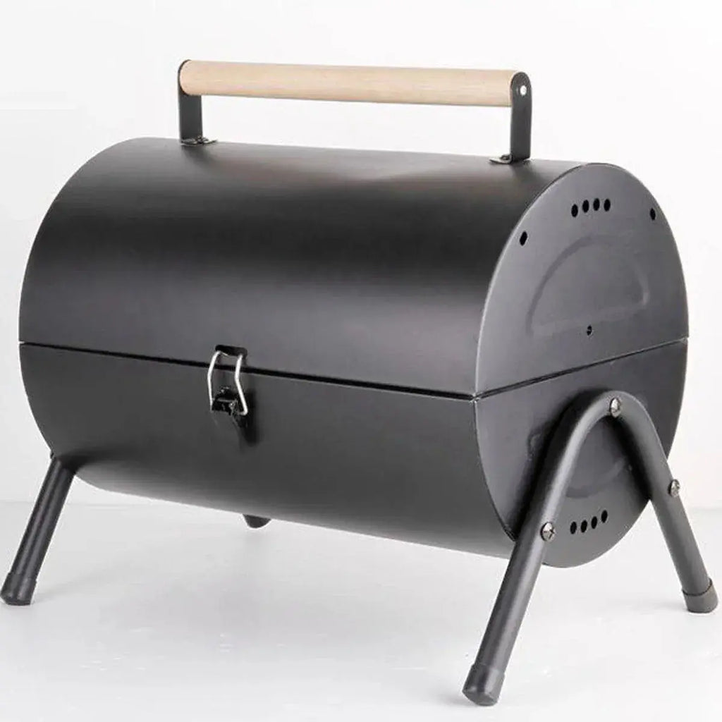 Stainless Steel BBQ Barrel Charcoal Smoker – Portable & Foldable - BBQ Backyard Supply Co