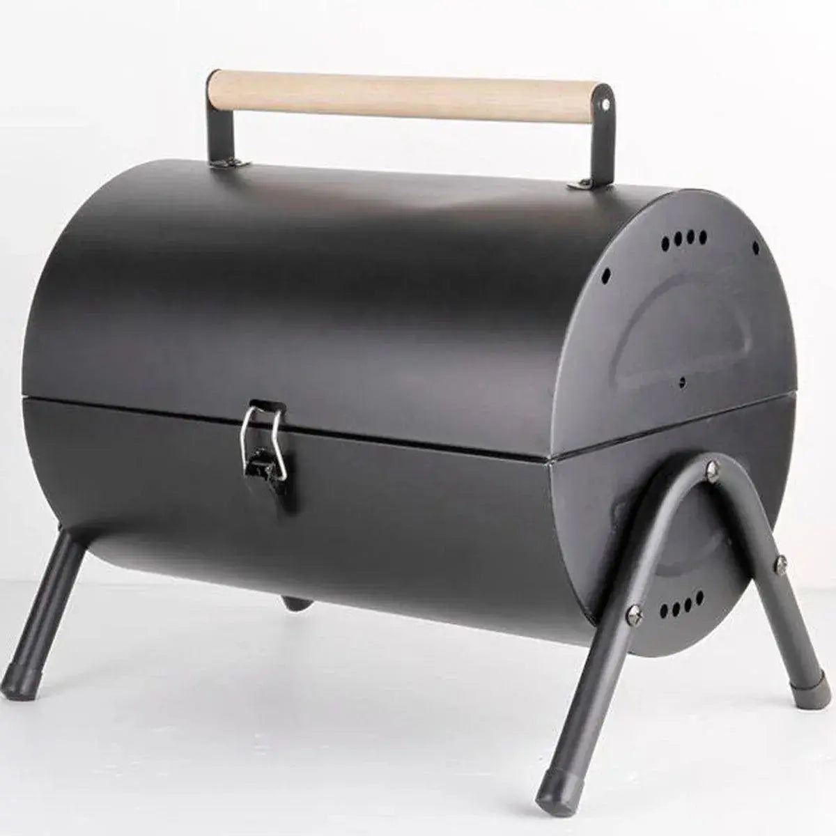 Stainless Steel BBQ Barrel Charcoal Smoker – Portable & Foldable - BBQ Backyard Supply Co