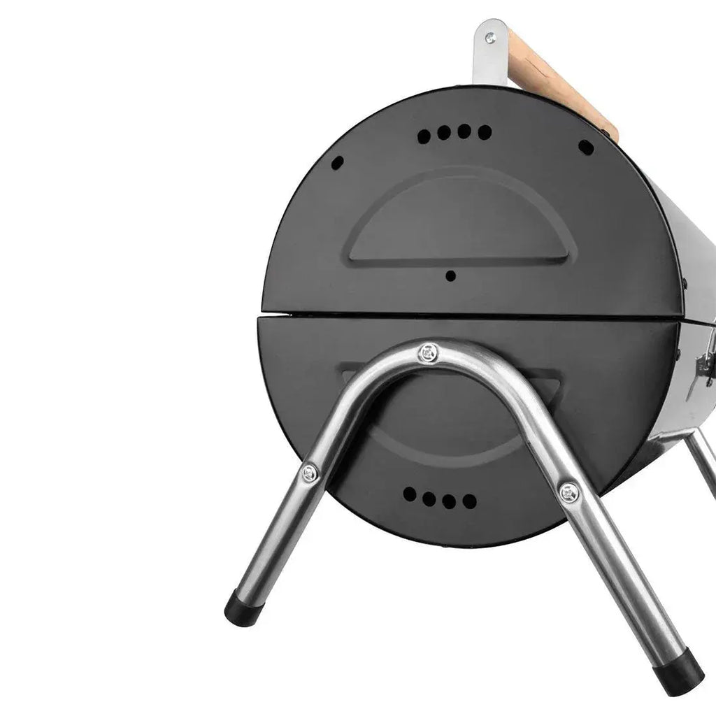 Stainless Steel BBQ Barrel Charcoal Smoker – Portable & Foldable - BBQ Backyard Supply Co