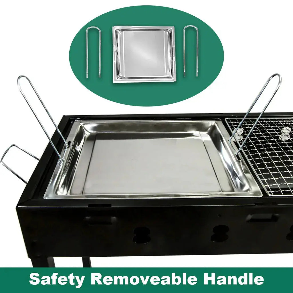 Large Portable Charcoal Outdoor BBQ Barbecue Grill Set - BBQ Backyard Supply Co