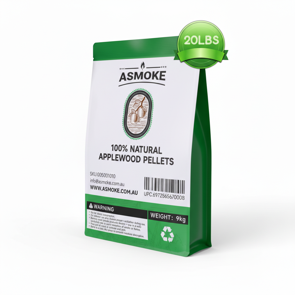 Asmoke 9.5kg 100% Pure Applewood Pellets – All-Natural Smoking Pellets