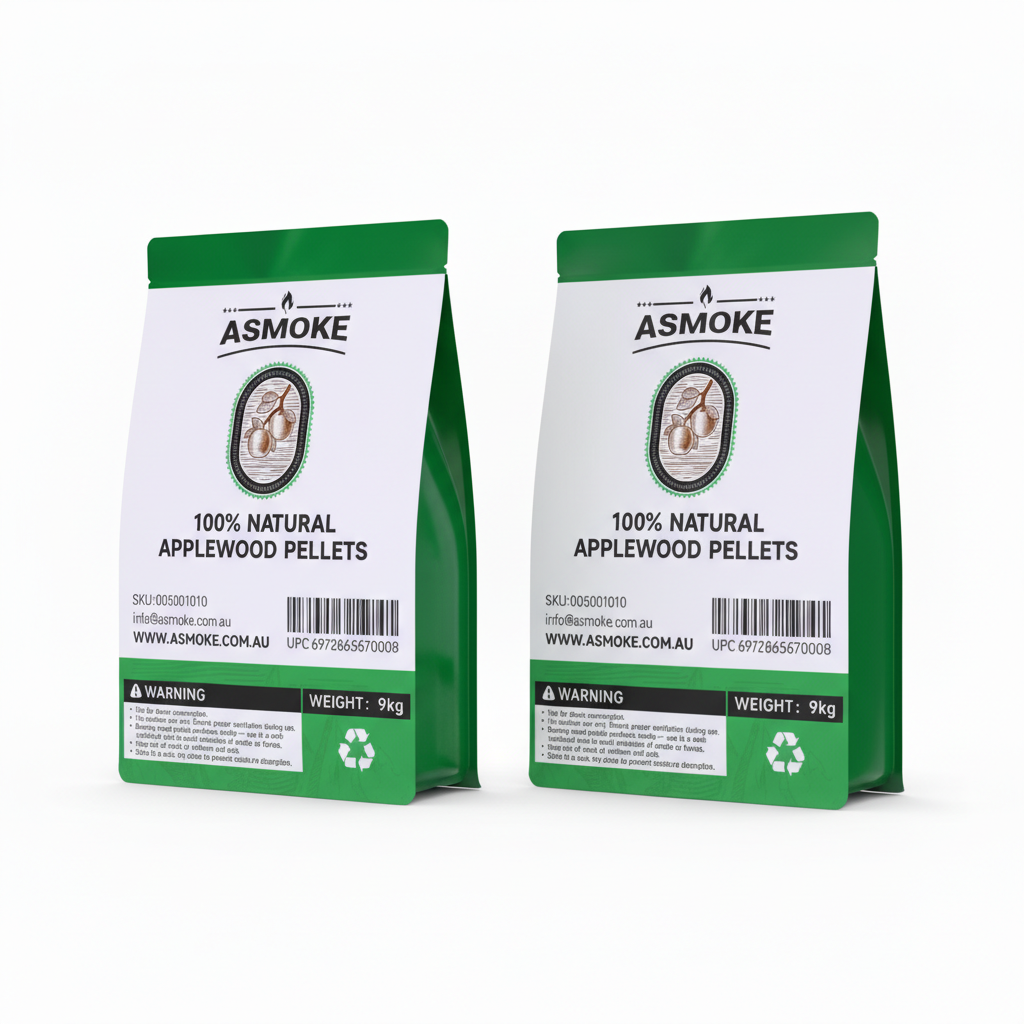 Asmoke 9.5kg x 2 (19kg) 100% Pure Applewood Pellets – All-Natural Smoking Pellets