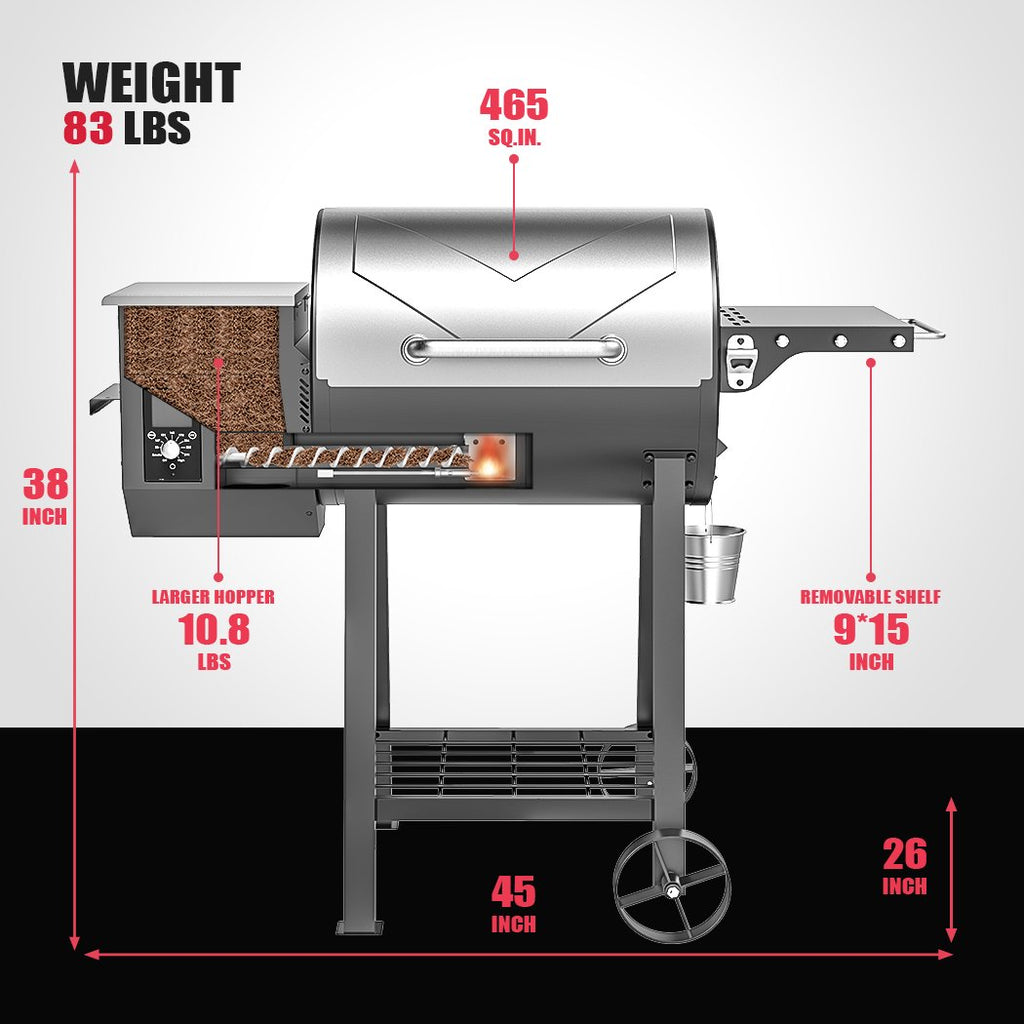Asmoke AS500N‑2 Wood Pellet Grill – Silver