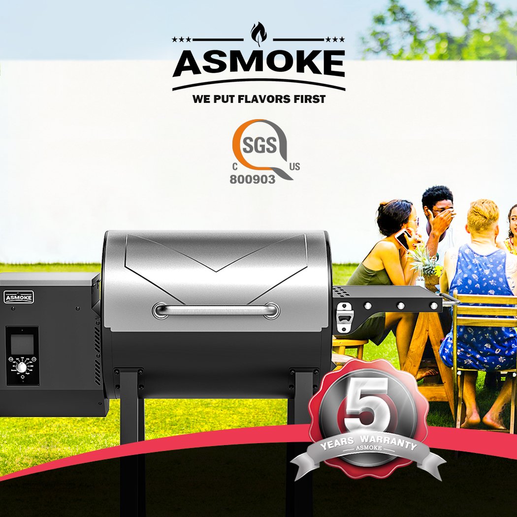 Asmoke AS500N‑2 Wood Pellet Grill – Silver