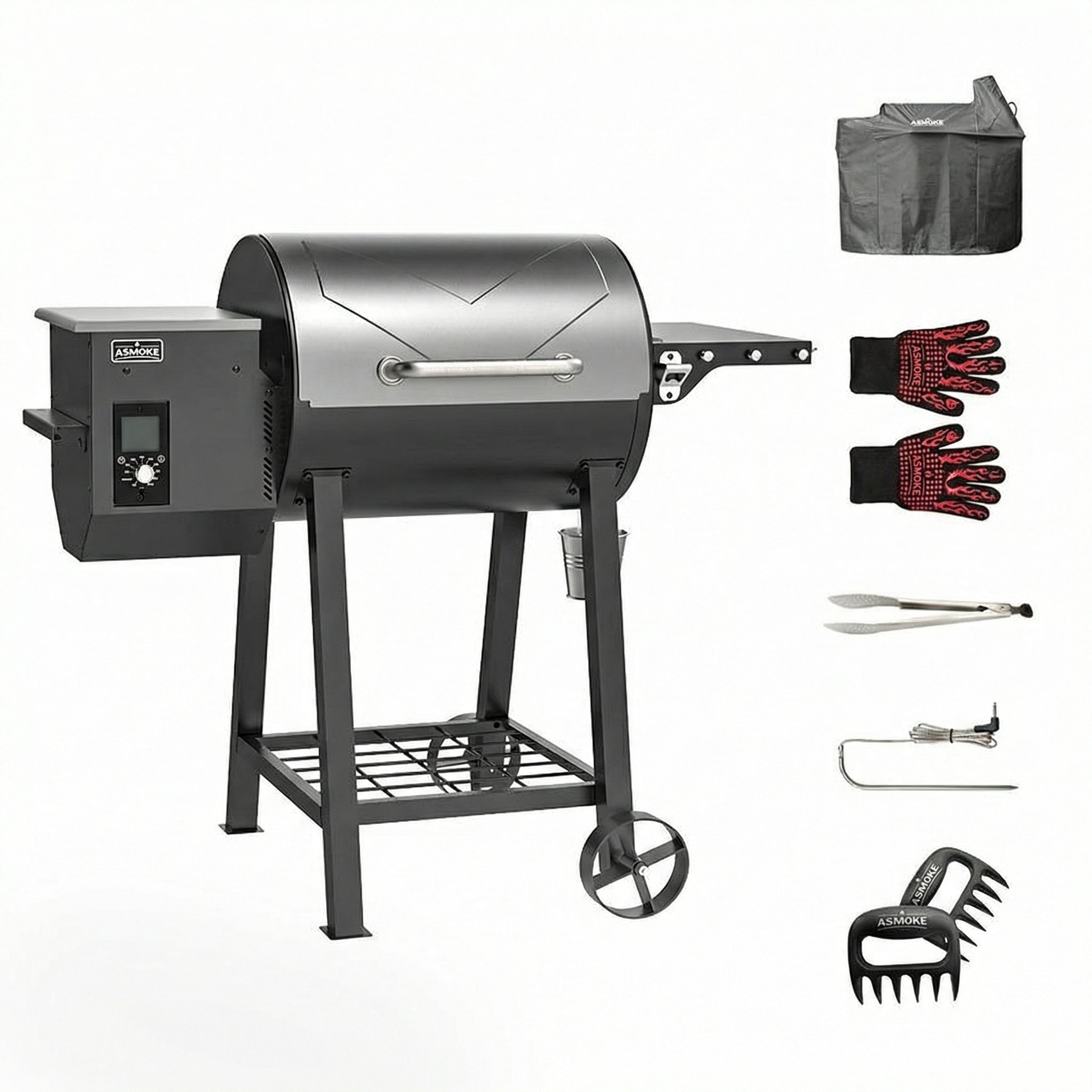 Asmoke AS500N‑2 Wood Pellet Grill – Silver