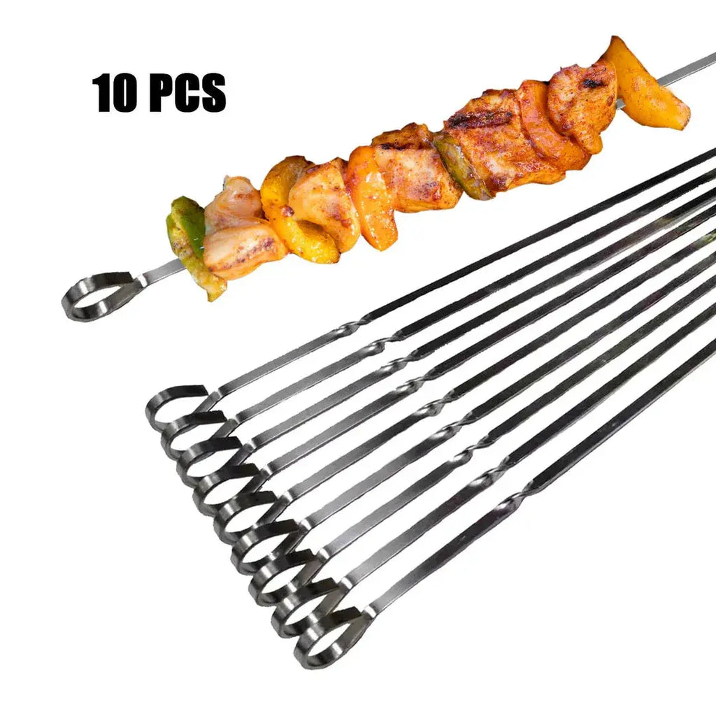 ASMOKE Metal Skewers for Grilling Kabob Sticks 43.1cm – 10 Pack - BBQ Backyard Supply Co