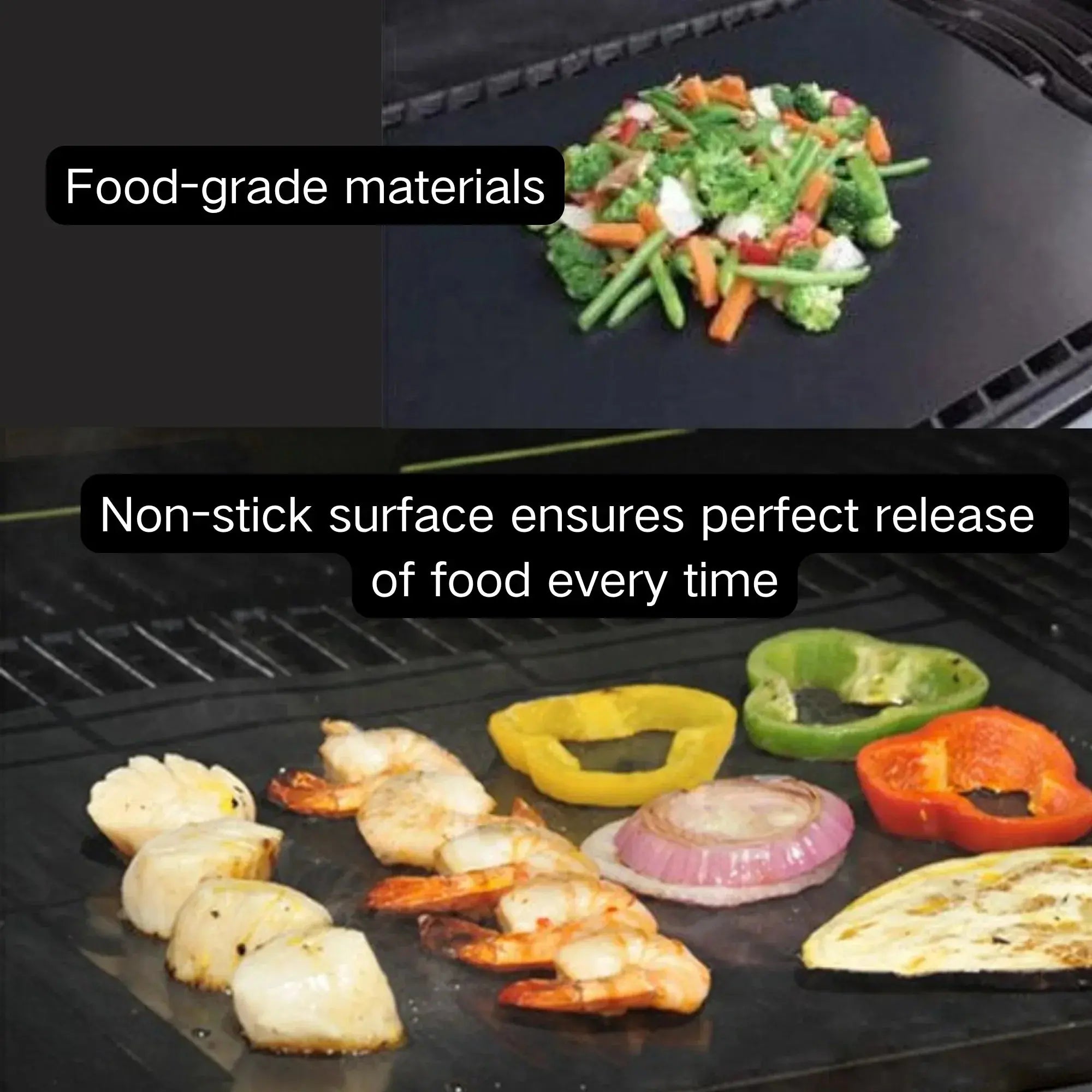 ASMOKE Premium Copper & Black BBQ Grill Mats (2-Pack) - BBQ Backyard Supply Co