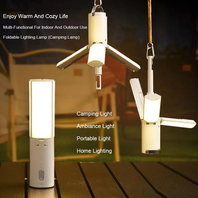 Foldable Camping Lantern - Multi‑Functional Outdoor LED Tent Light (2400mAh)