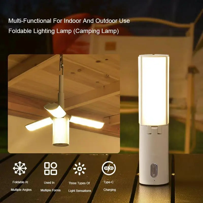 Foldable Camping Lantern - Multi‑Functional Outdoor LED Tent Light (2400mAh)