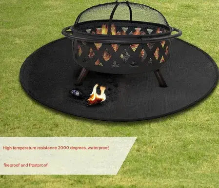 30-Inch Black Fireproof Mat for Fire Pit and BBQ - Silicone Coated - BBQ Backyard Supply Co