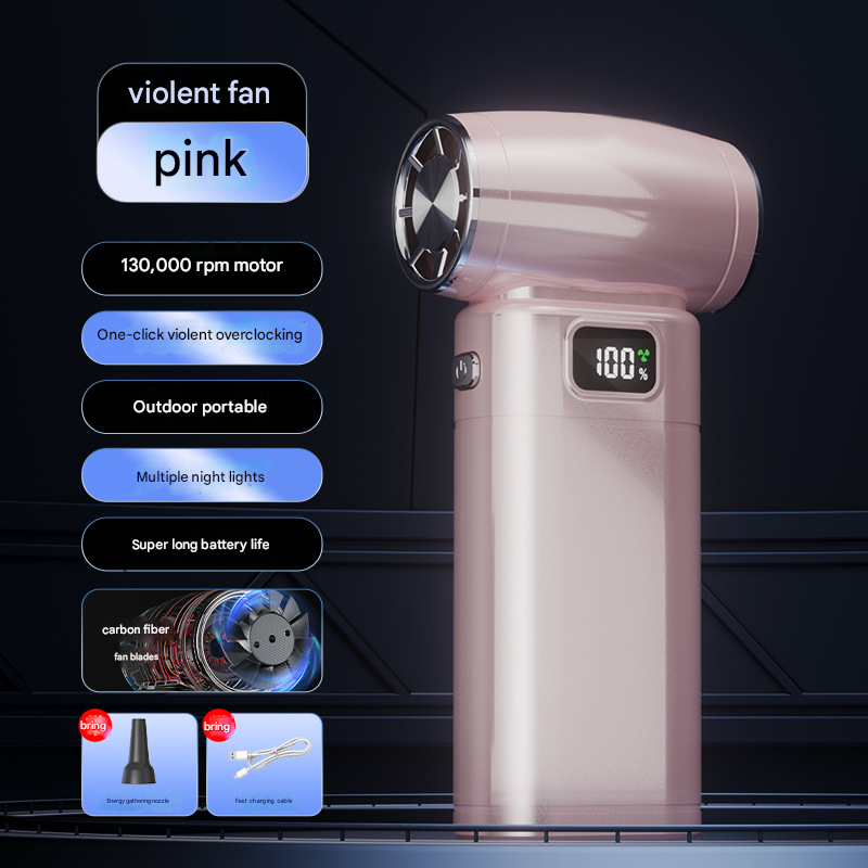 T‑Pink Portable High‑Speed Turbo Fan & Air Duster