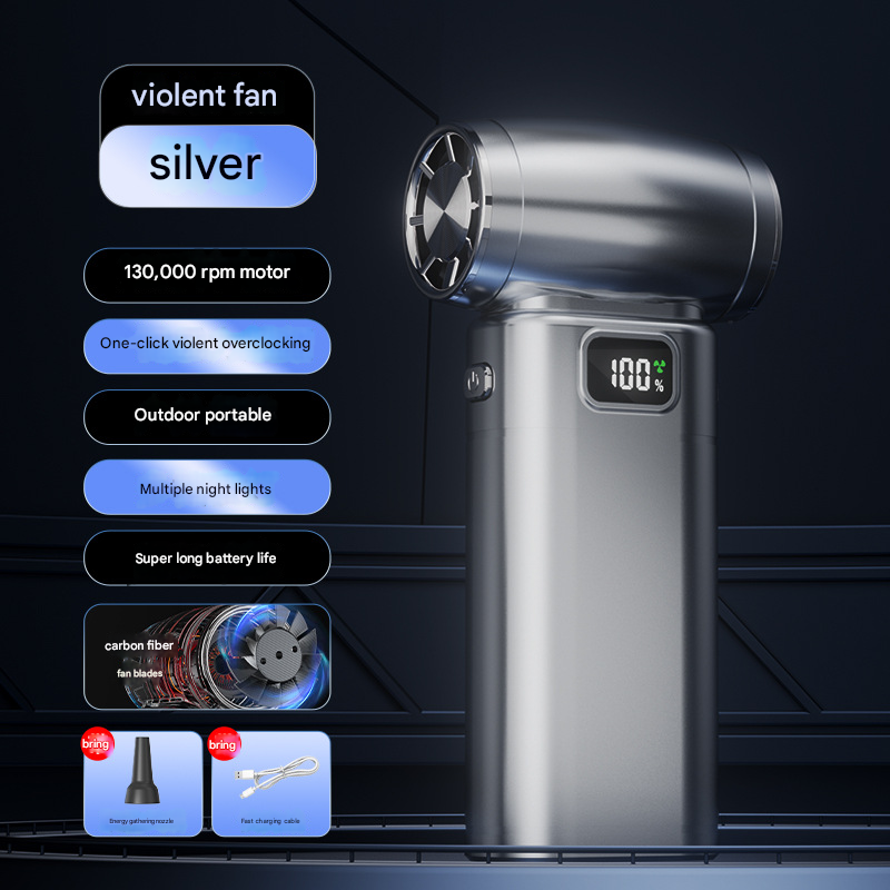 T‑Silver Portable High‑Speed Turbo Fan & Air Duster