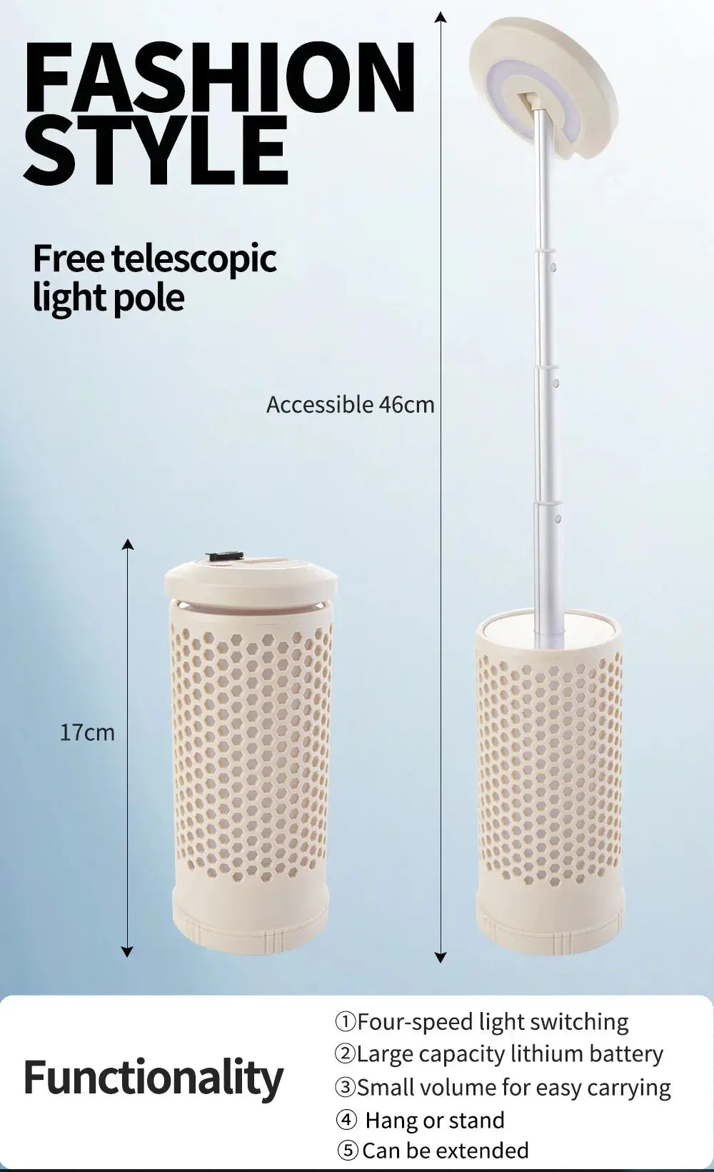 Collapsible LED Camping Lantern – 45-Hour Battery Life, USB-C Charging, Atmosphere Lighting (Khaki) - BBQ Backyard Supply Co