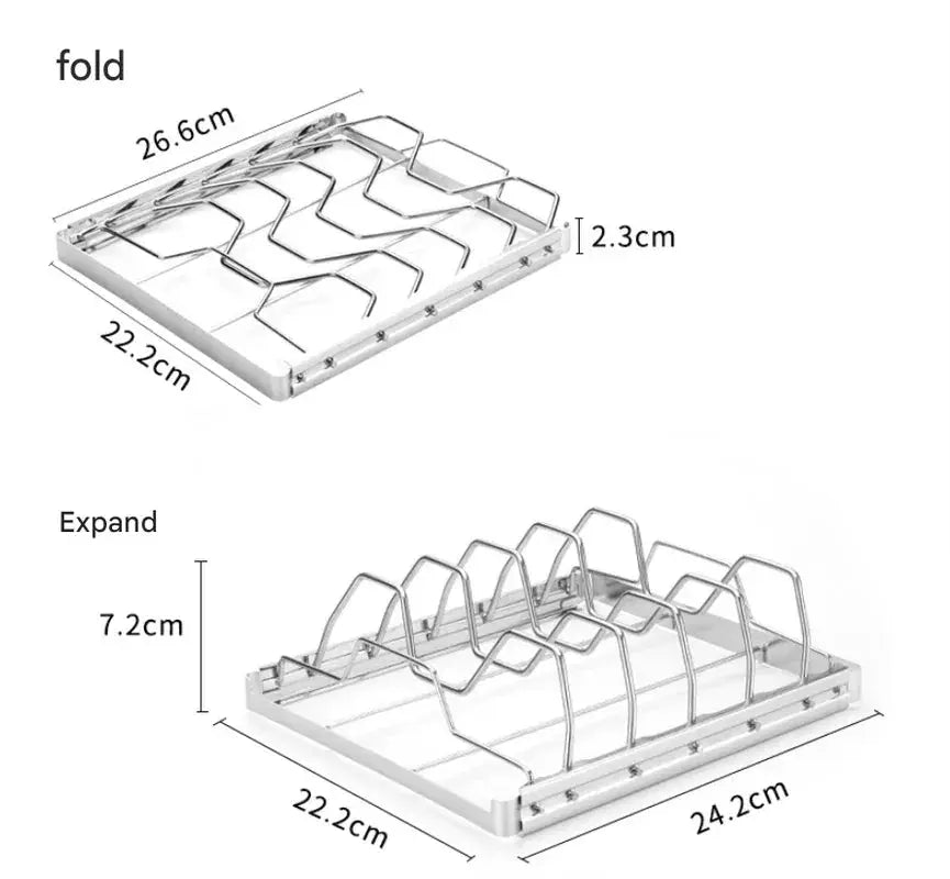 2-Pack Foldable Stainless Steel Rib Racks - BBQ Backyard Supply Co