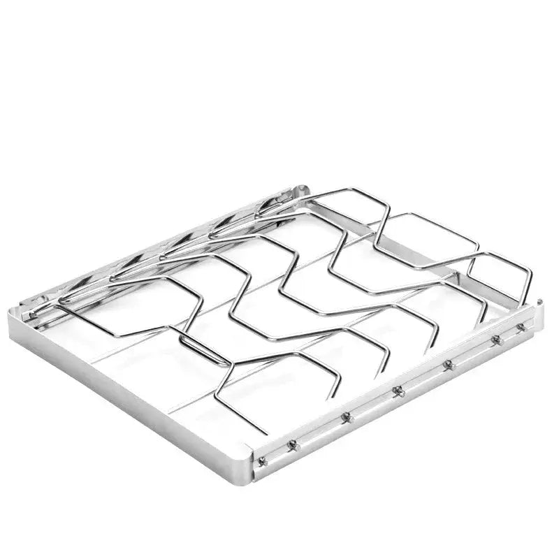 2-Pack Foldable Stainless Steel Rib Racks - BBQ Backyard Supply Co