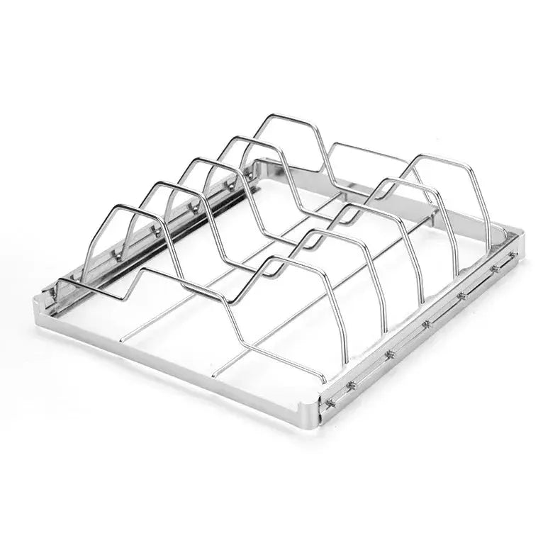 2-Pack Foldable Stainless Steel Rib Racks - BBQ Backyard Supply Co