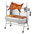 VEVOR Rotisserie Grill with Windscreen, BBQ Whole Pig Lamb Goat Charcoal Spit Grill, 35 Inch 90 Lbs Capacity, Electric 42W Motor Stainless Steel Roaster with Lockable Wheels, for Camping Outdoor - BBQ Backyard Supply Co