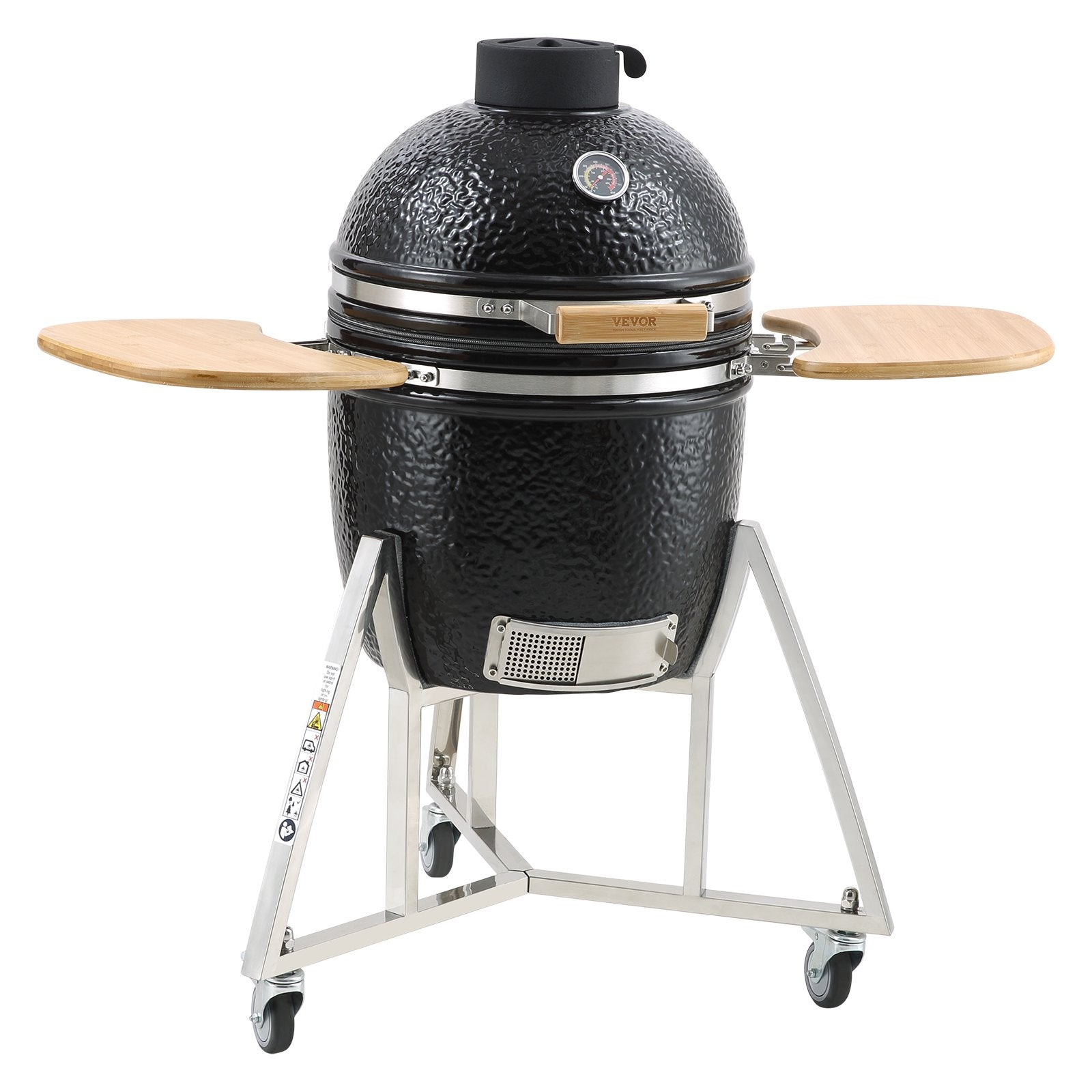 VEVOR Portable Charcoal & Gas Grill • Heavy‑Duty Stainless Steel • Mini Smoker with Cart & Cover