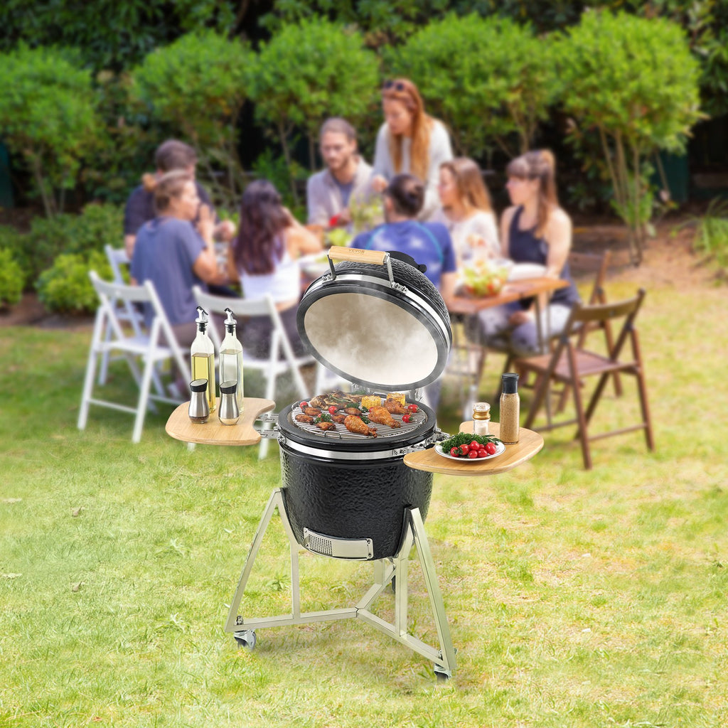 VEVOR Portable Charcoal & Gas Grill • Heavy‑Duty Stainless Steel • Mini Smoker with Cart & Cover