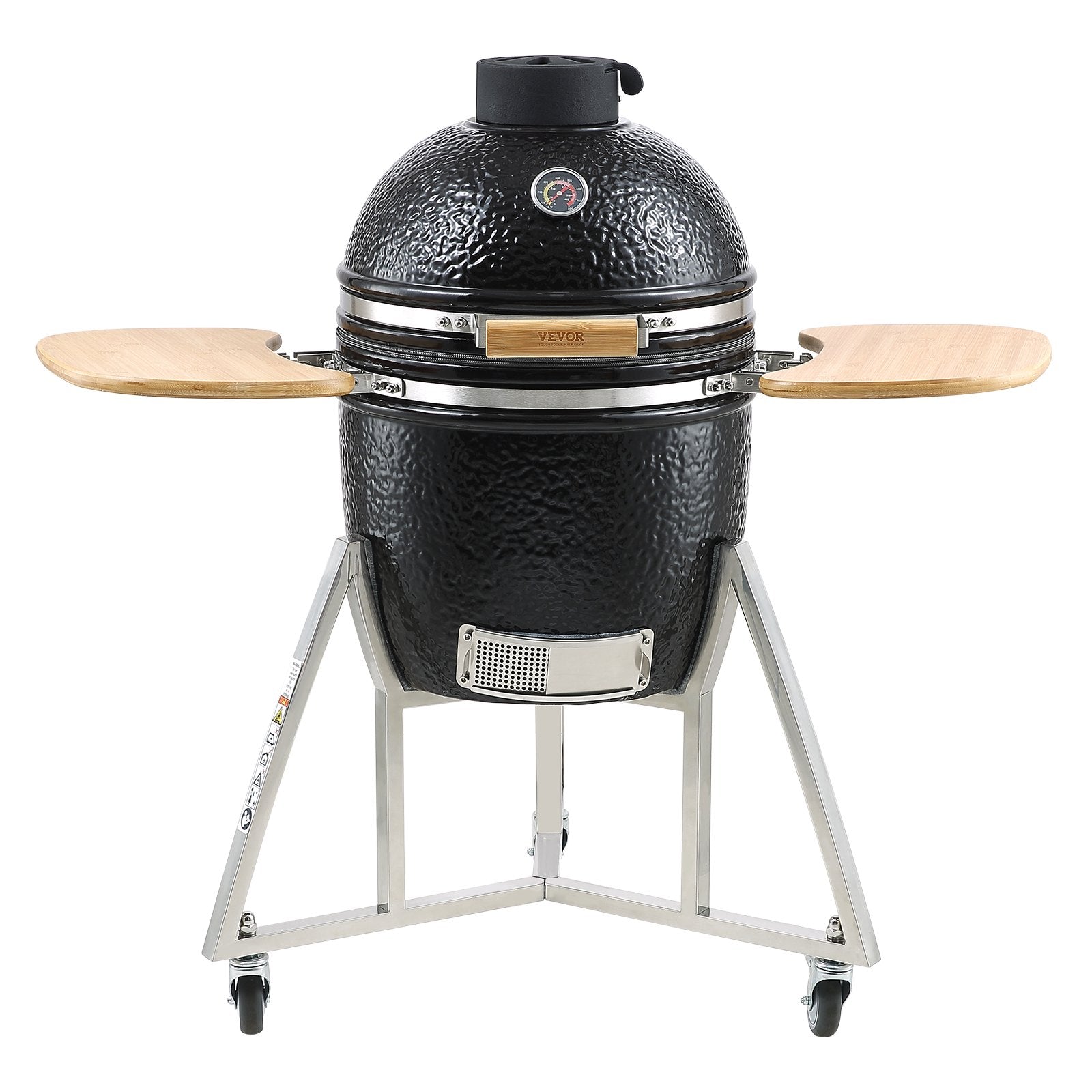 VEVOR Portable Charcoal & Gas Grill • Heavy‑Duty Stainless Steel • Mini Smoker with Cart & Cover