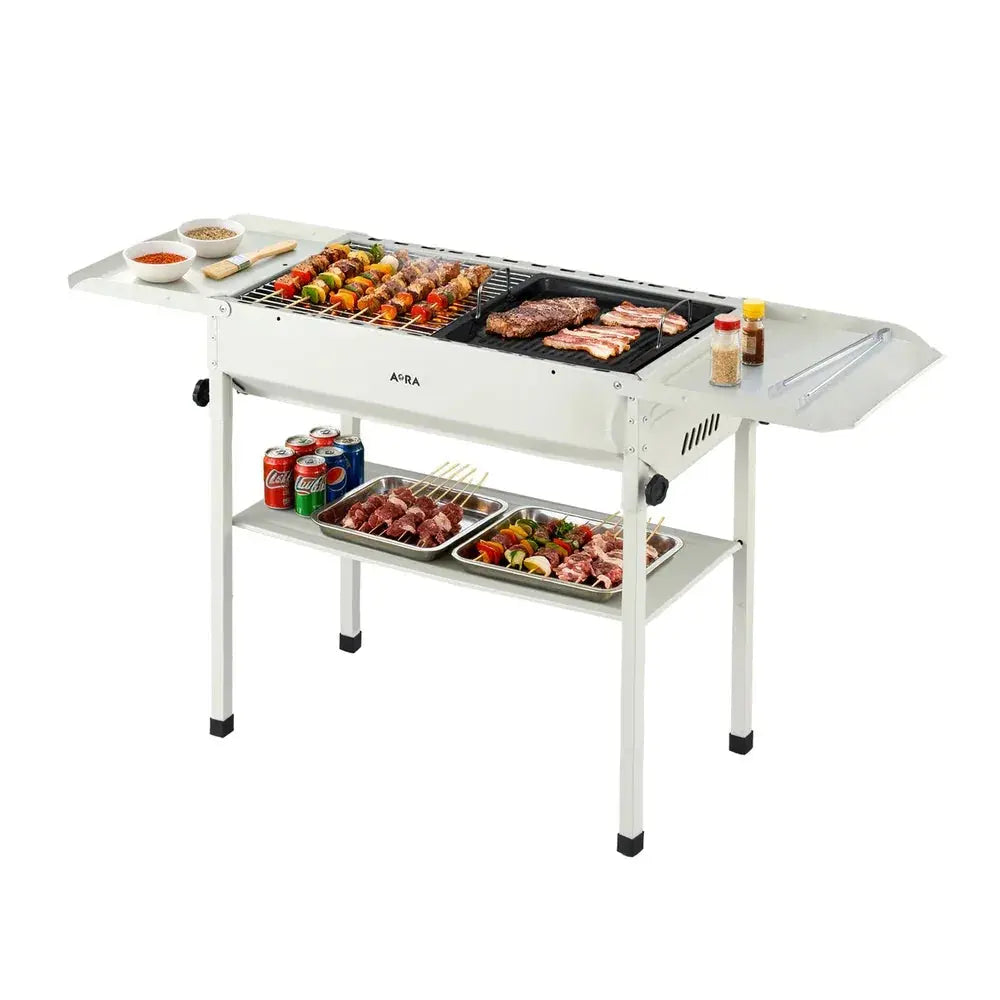 Grillz Portable BBQ Grill w/ Stainless Steel Racks & Pans - BBQ Backyard Supply Co