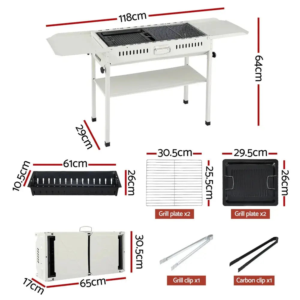 Grillz Portable BBQ Grill w/ Stainless Steel Racks & Pans - BBQ Backyard Supply Co