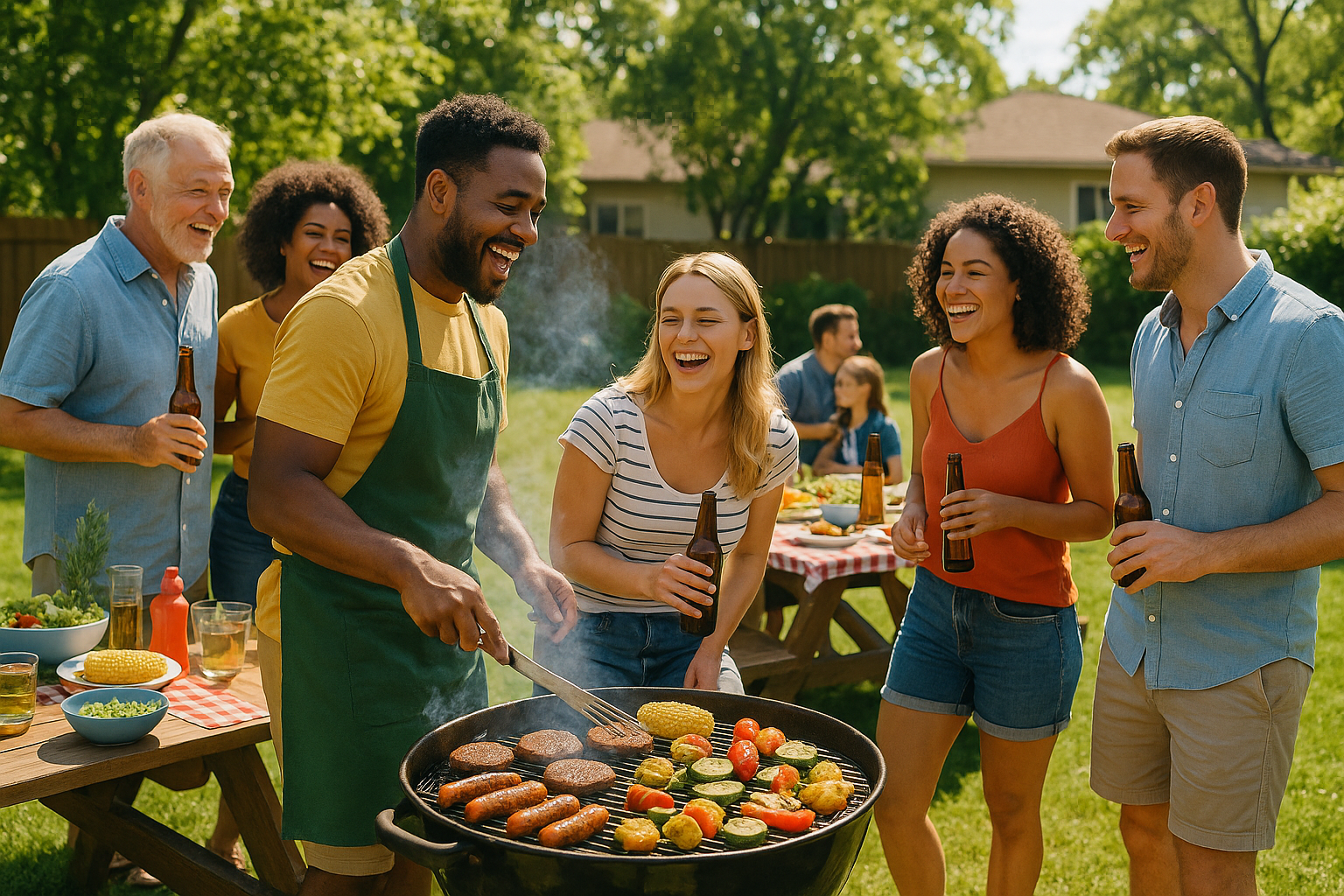bbq outside with some people fun